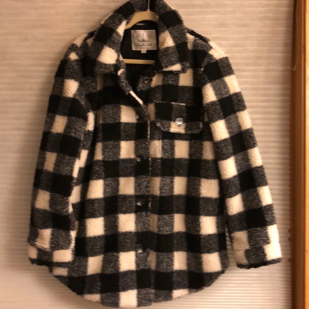NWT Boundless North Sundance Catalog Black Plaid Jacket medium
